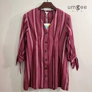 NWT Umgee V-Neck Puff Sleeve Tunic